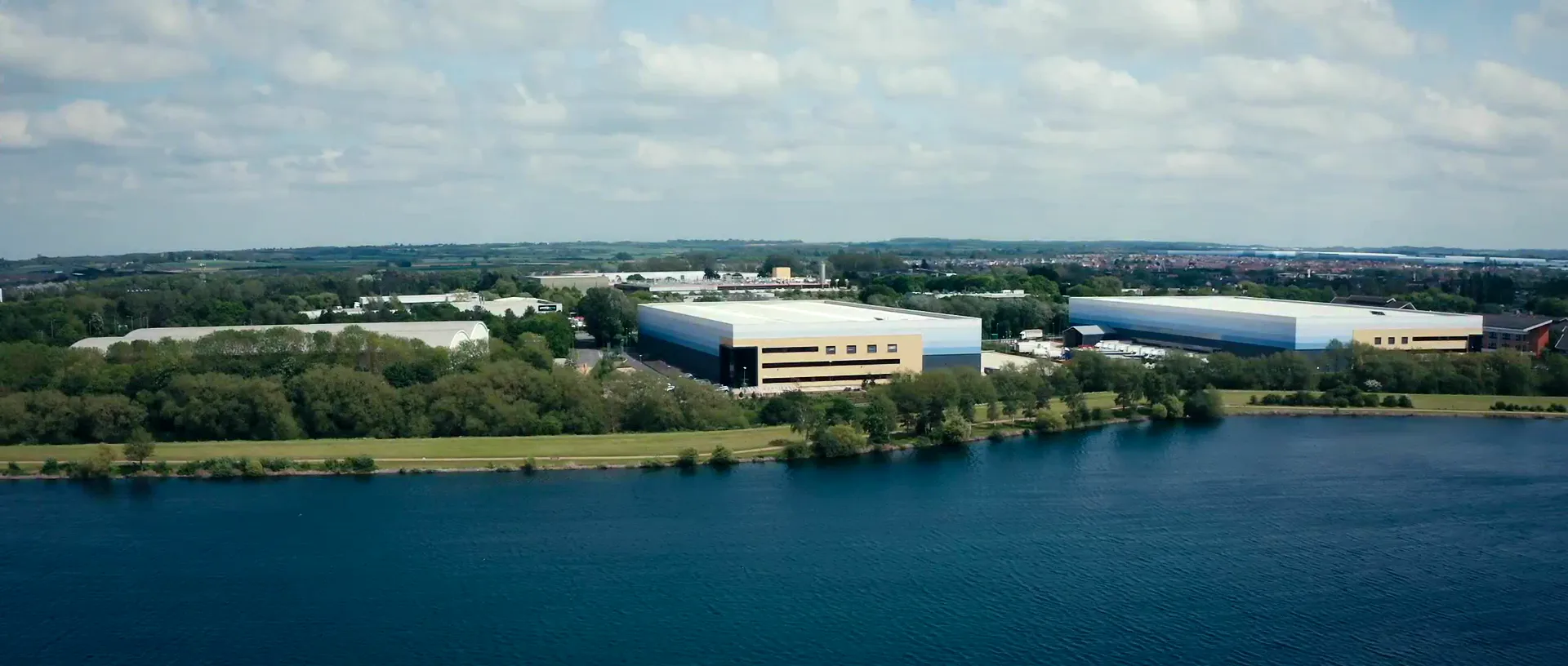 The Pro FS fulfilment centre in Milton Keynes beside Willen Lake