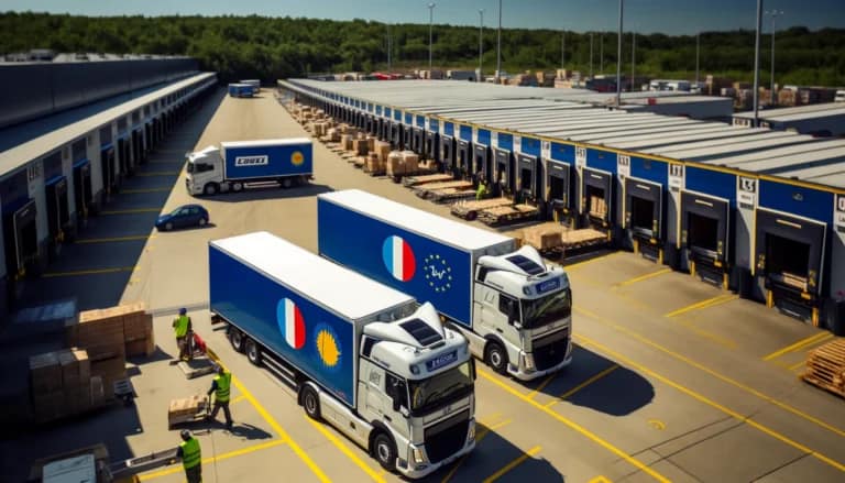 Modern 3PL operations supporting international trade, containers and logistics staff